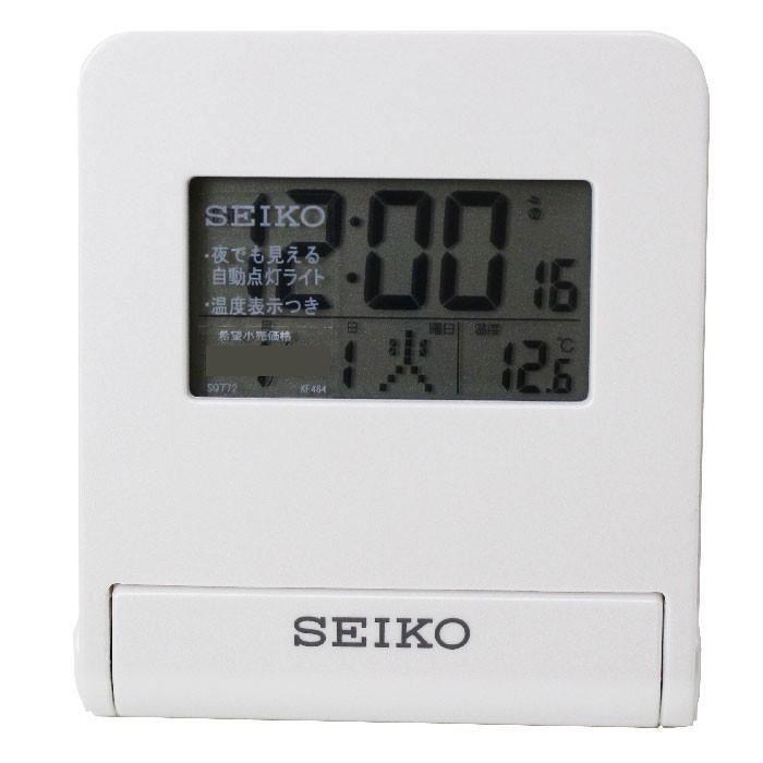 セイコー トラベルクロック トラベラ 電波デジタル時計 目覚まし時計 自動点灯 スヌーズ カレンダー 温度表示 コンパクト SQ772G/SQ772W｜mokubakagu｜06