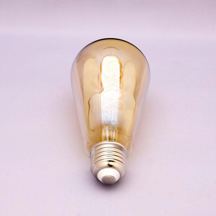 LED電球 スパイラルフィラメント 4W/E26 エジソンランプ型電球 AMBER