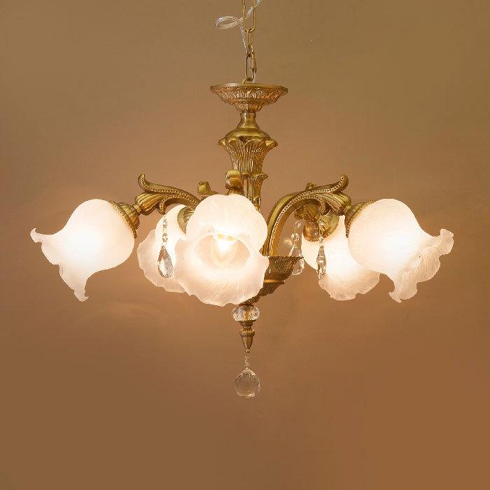 クラシカルシャンデリア グレース2 LED対応 5灯 ホワイト/コッパー