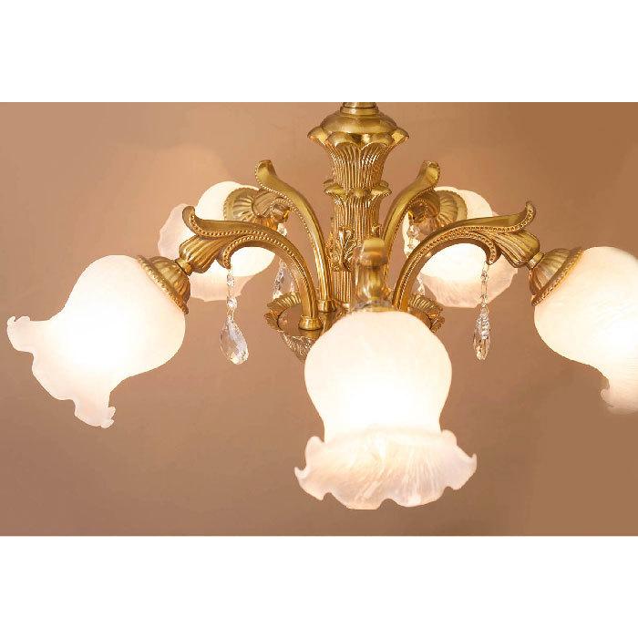 クラシカルシャンデリア グレース2 LED対応 5灯 ホワイト/コッパー