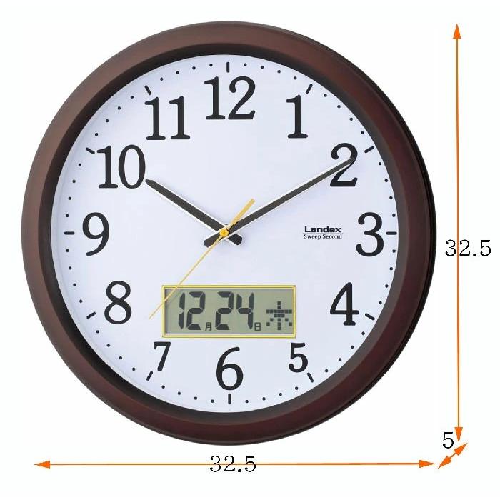 ランデックス(Landex) 掛け時計 ダークブラウン 32.5cm ディアタイム
