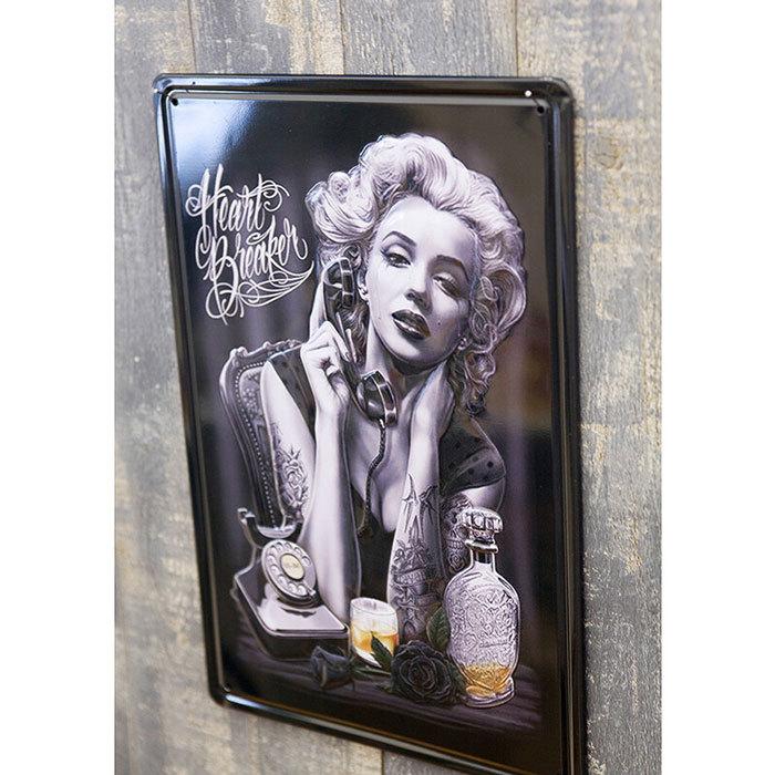 ☆vintage インテリア プレート アンティーク メタルエンボスプレート S HEART BREAKER Z236