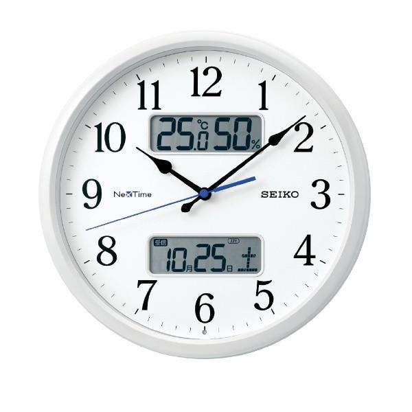 セイコー SEIKO 電波掛け時計　「ネクスタイム」　ZS251W 白パール