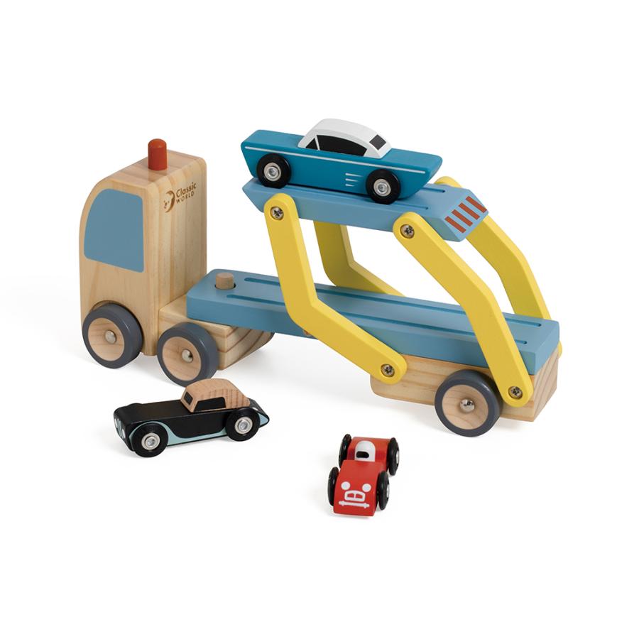 車 キャリアカー トレーラー ミニカー はたらくくるま 木のおもちゃ