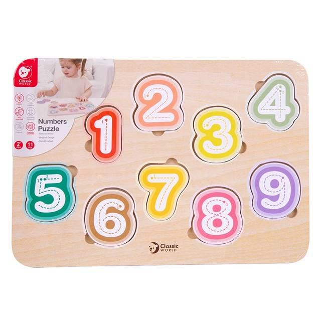 型はめ パズル 数字 かず 知育玩具 2歳 3歳 ナンバーパズル : 木の 