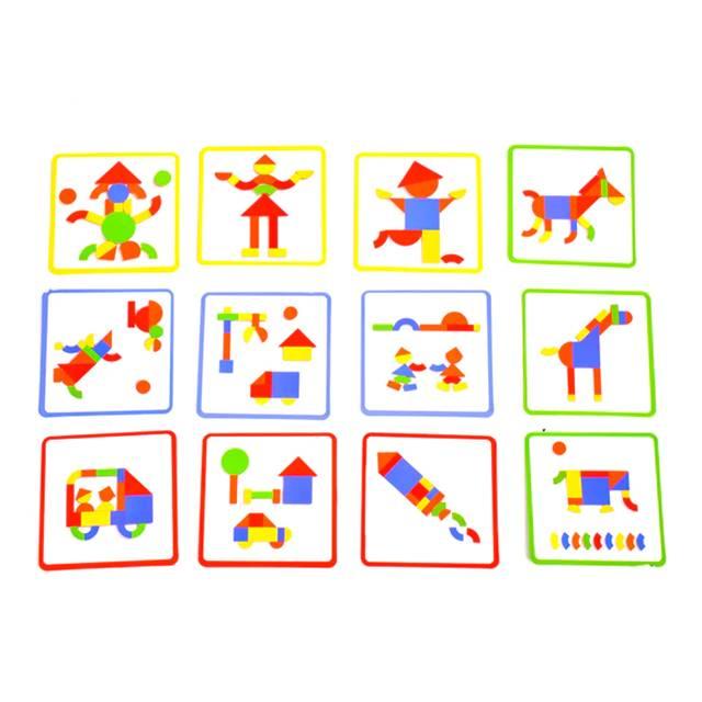 ジオフォーム セット ボックス タングラム パズル 木製 図形 磁石 マグネット 4歳 5歳 知育玩具 誕生日 プレゼントの画像