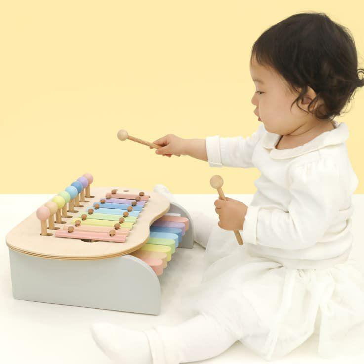 スウィートメロディーメーカー 鉄琴 ピアノ 楽器 おもちゃ 1歳 2歳 木のおもちゃ 出産祝い｜mokuguru｜05