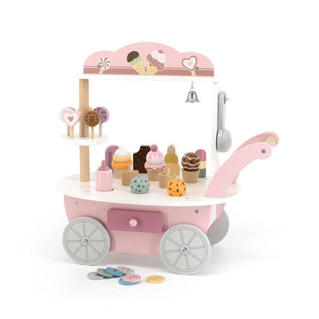 おままごとセット アイスクリーム お店屋さんごっこ 木のおもちゃ 3歳 4歳 誕生日 プレゼント アイスワゴン クリスマスプレゼントの画像