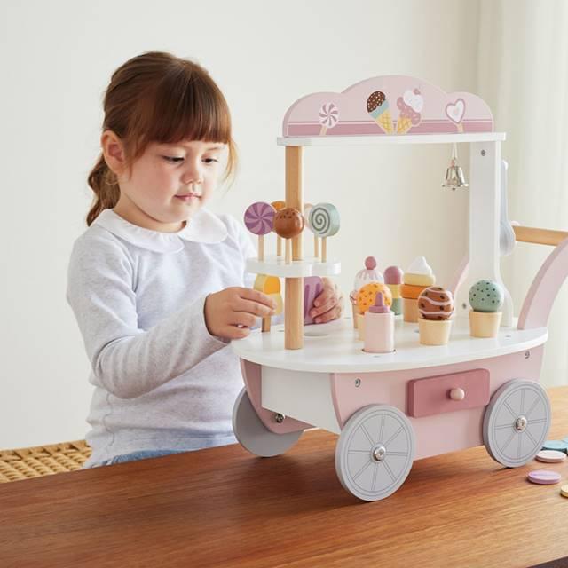 おままごとセット アイスクリーム お店屋さんごっこ 木のおもちゃ 3歳 4歳 誕生日 プレゼント アイスワゴン クリスマスプレゼントの画像