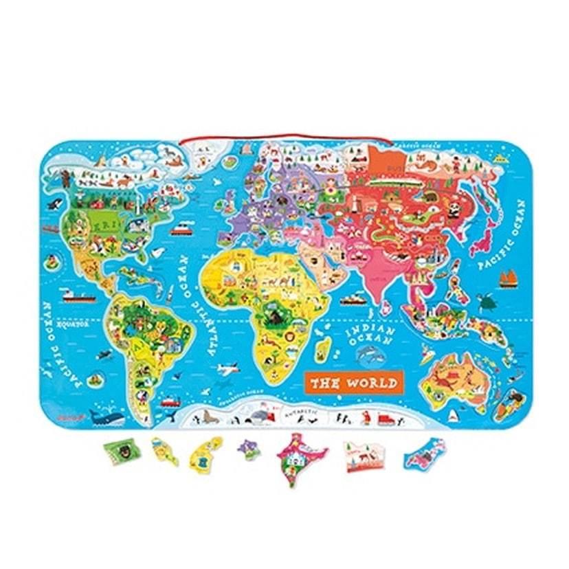 パズル 世界地図 木製 子供 壁掛け 磁石 英語 おしゃれ カラフル 知育玩具 マグネット ワールドマップ 92 Off