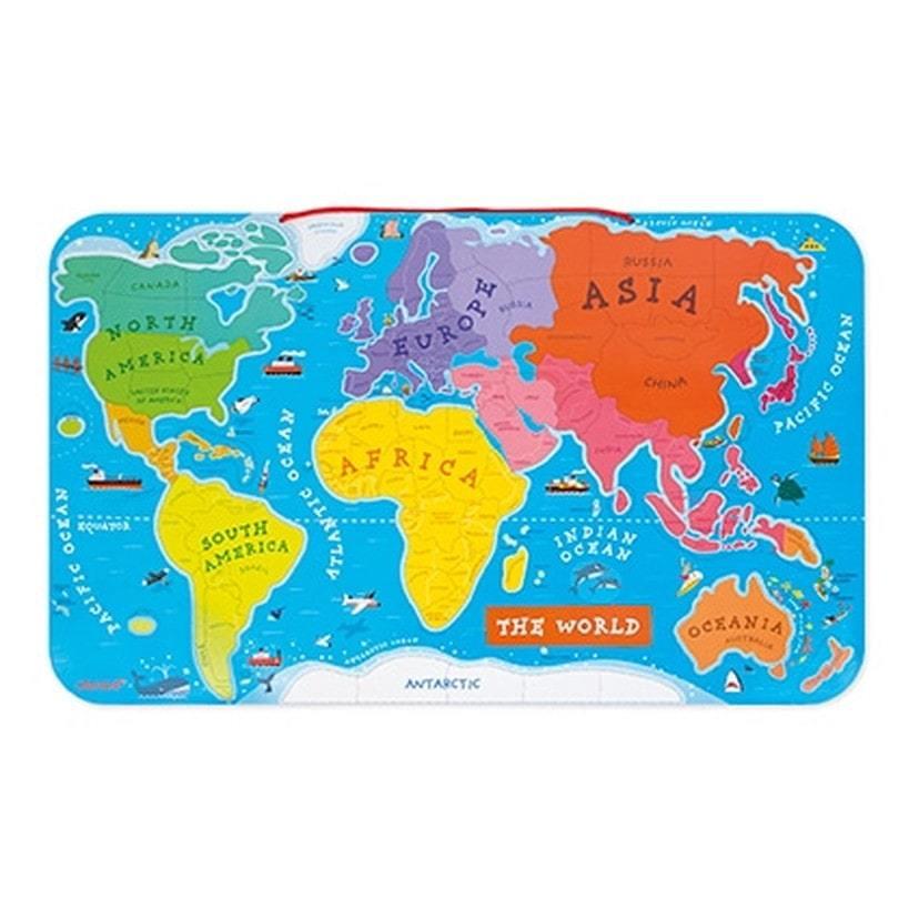 2640円 送料0円 パズル 世界地図 木製 子供 壁掛け 磁石 英語 おしゃれ カラフル 知育玩具 マグネット ワールドマップ