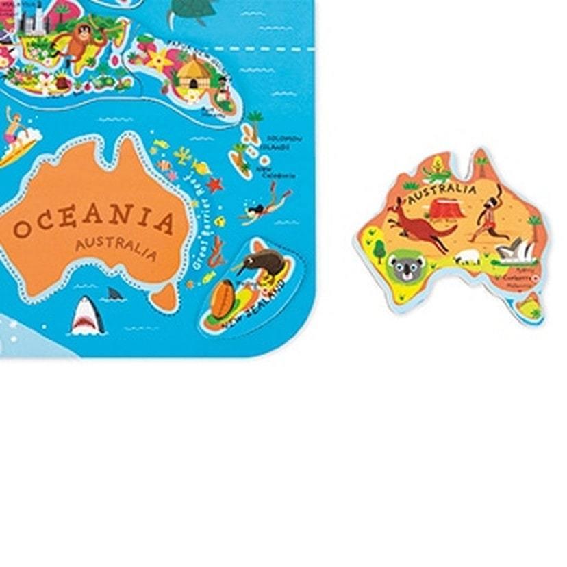 2640円 送料0円 パズル 世界地図 木製 子供 壁掛け 磁石 英語 おしゃれ カラフル 知育玩具 マグネット ワールドマップ