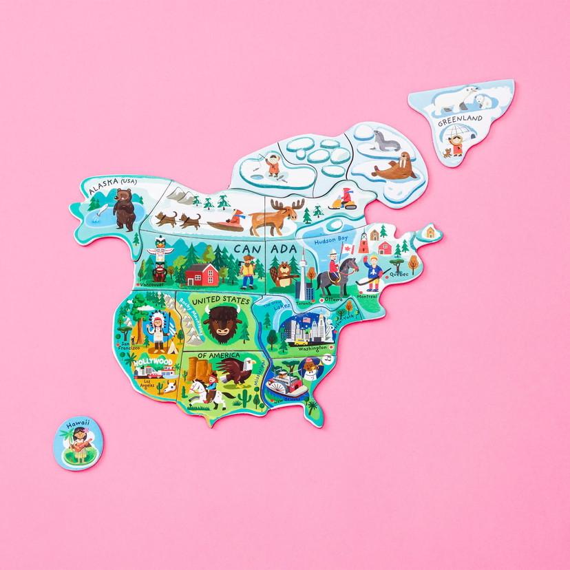 2640円 送料0円 パズル 世界地図 木製 子供 壁掛け 磁石 英語 おしゃれ カラフル 知育玩具 マグネット ワールドマップ