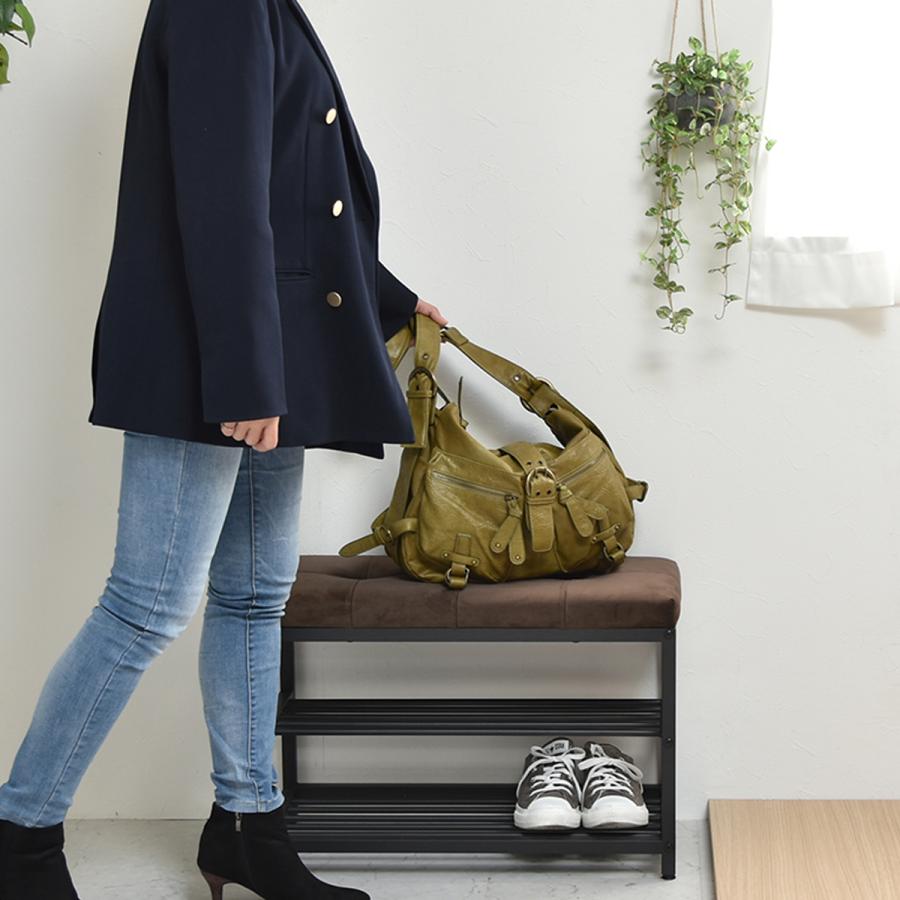 ベロア ベンチシューズラック W610 D305 H425 ベロアシリーズ ベンチ ラック 靴棚 オープン型 収納家具ライトブラウン ダークブラウン |  | 04