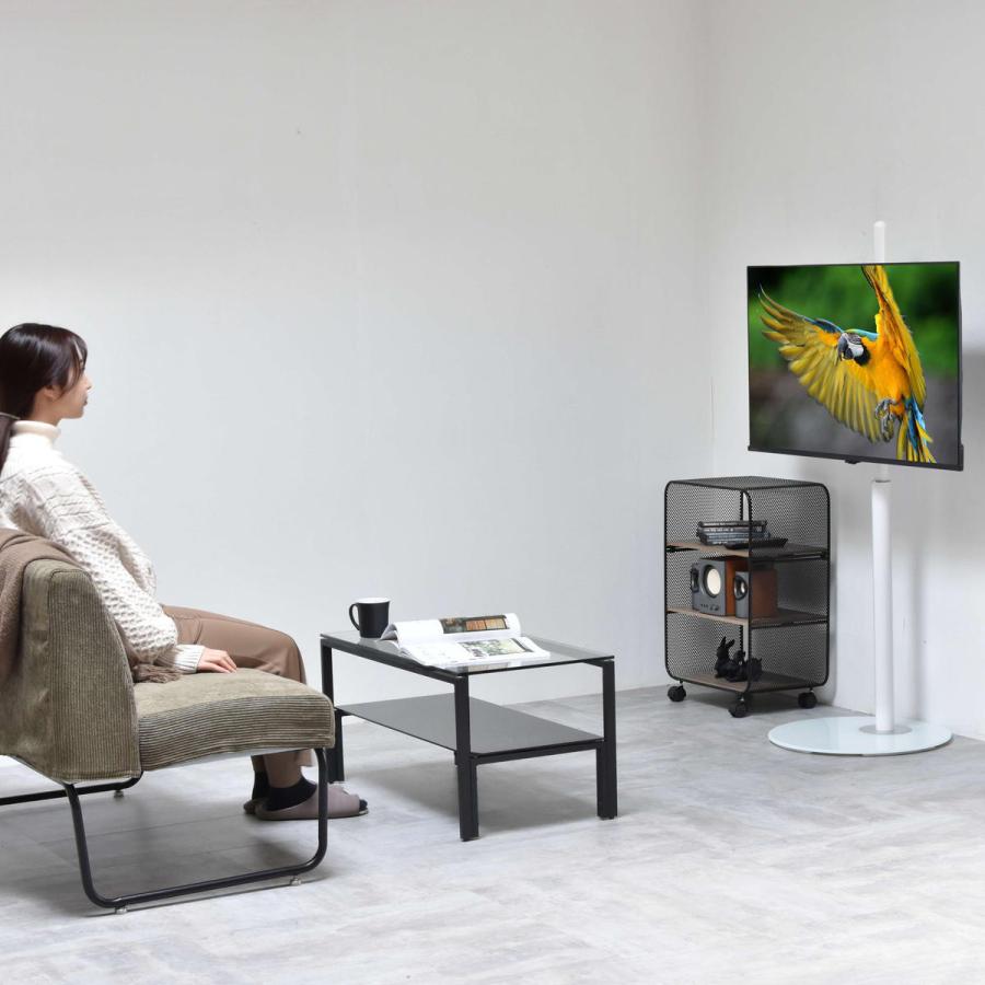 テレビスタンド 壁寄せ テレビ台 TVスタンド スリム 半円ベース 高さ
