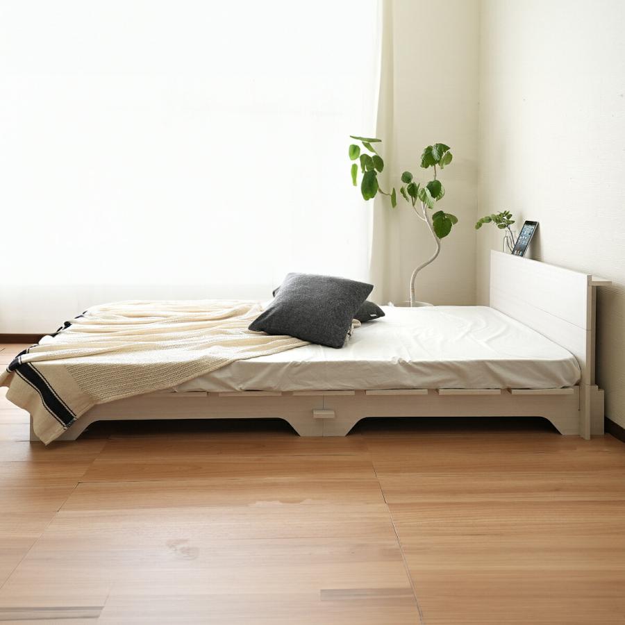 すのこベッド シングルベッド 工具不要 組立簡単 ネジ不要 2口