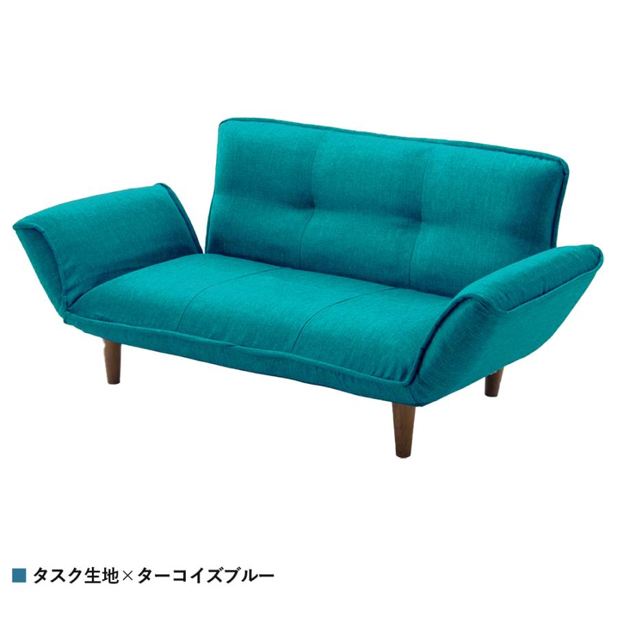 カウチソファー 2人掛け W1300 D735 H655 ソファ ベージュ グリーン