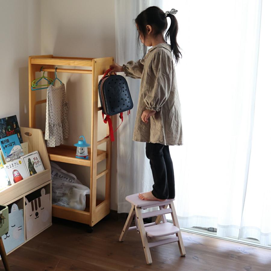 キッズ ステップ 踏み台 折りたたみ 子供用 スツール 椅子 木製 軽量 