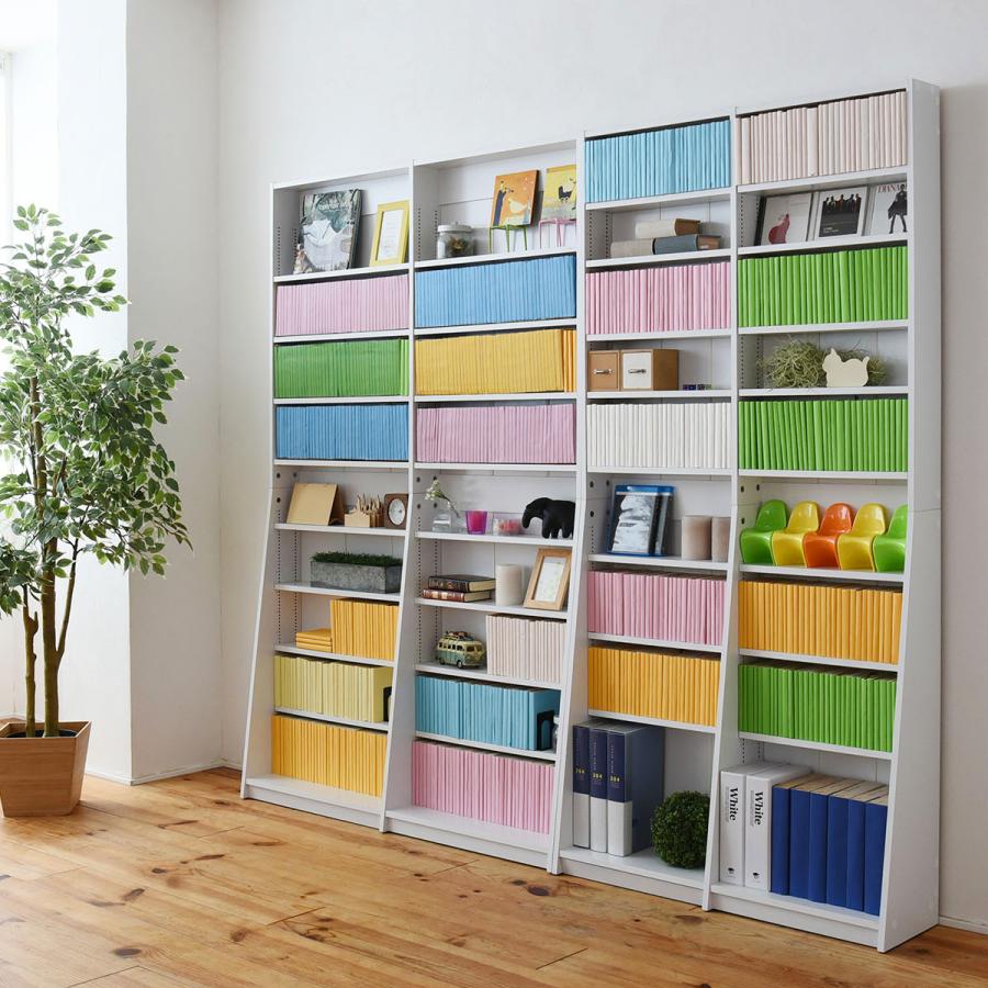 本棚　おしゃれで機能的なブックシェルフ 配送無料 薄型文庫本収納ラック W900 D120-240 H1800 ブック