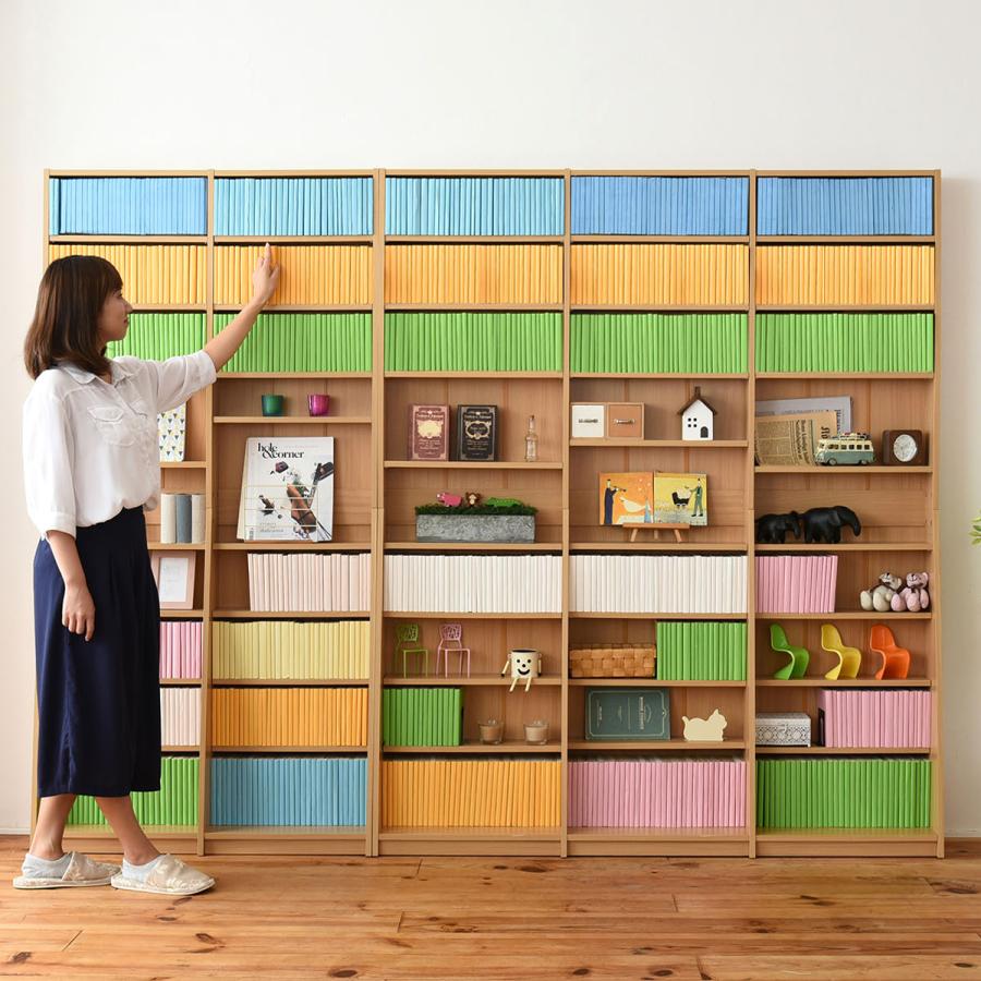 配送無料 薄型文庫本収納ラック W900 D120-240 H1800 ブックシェルフ