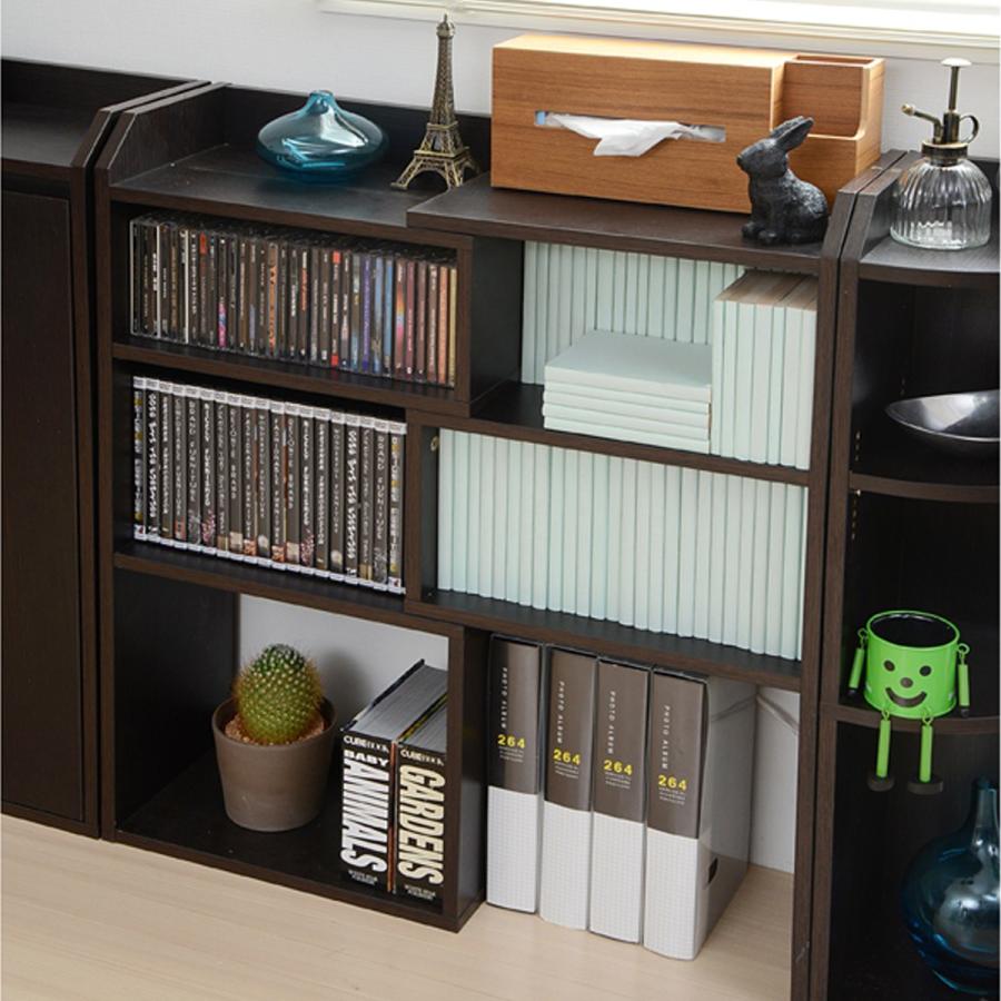 アンティーク 木製ラック 6ボックス ダークブラウン 本棚 引取