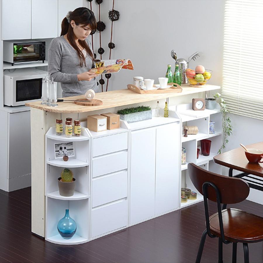 配送無料】カウンター下収納 伸縮ラック W400-720 D220 H800 ラック