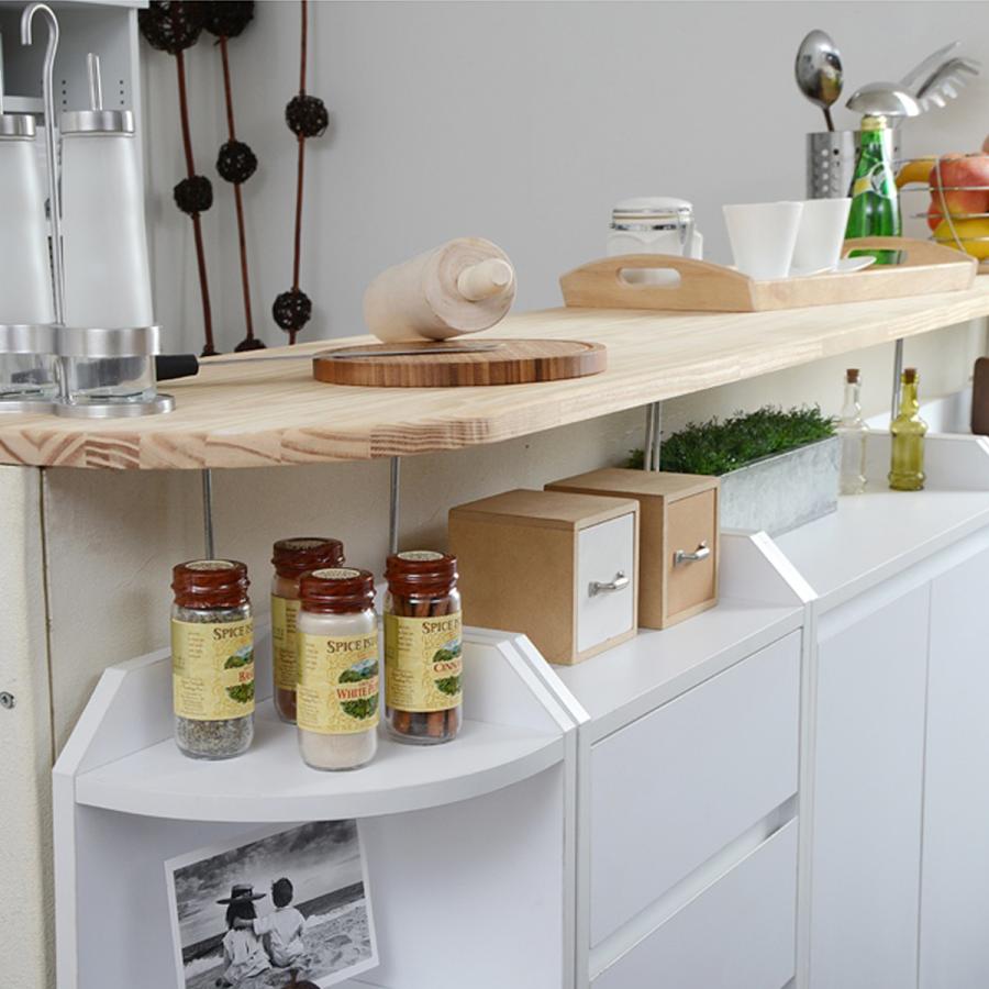 配送無料】カウンター下収納 伸縮ラック W400-720 D220 H800 ラック