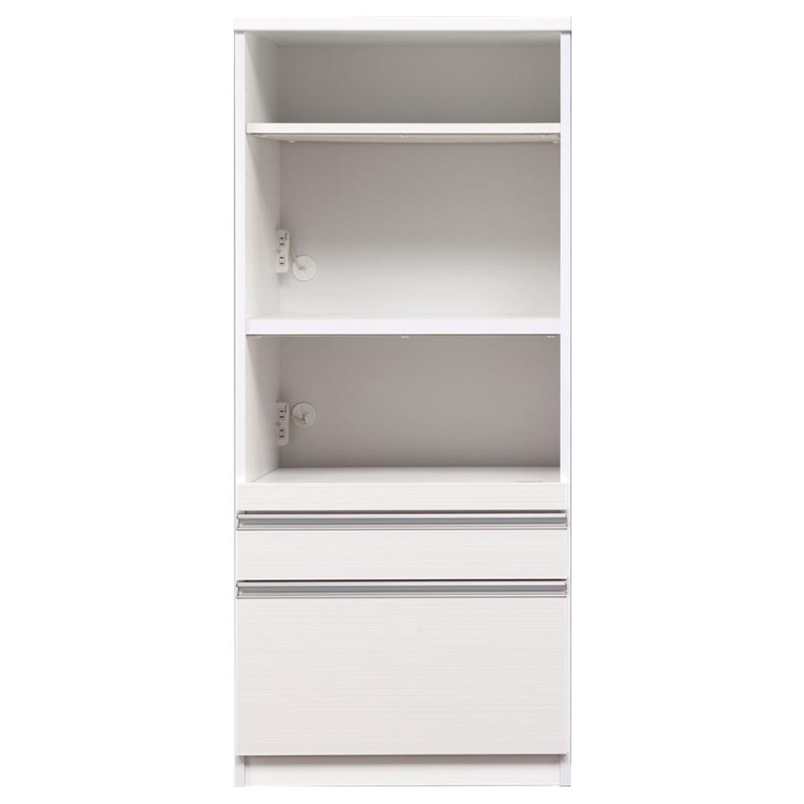 レンジボード 食器棚 キッチンボード 家電収納棚 幅70cm 奥行46cm 高さ165cm 大川家具 国産 完成品 モイス EBコート 白柾目_2