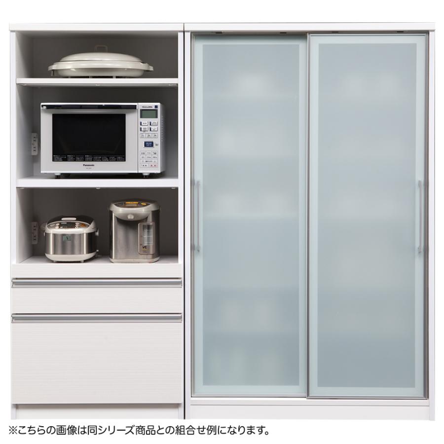 レンジボード 食器棚 キッチンボード 家電収納棚 幅70cm 奥行46cm 高さ165cm 大川家具 国産 完成品 モイス EBコート 白柾目_3