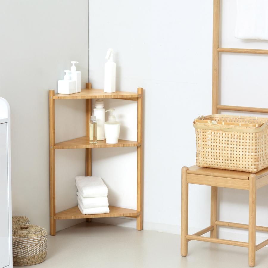 クロシオ Bamboo コーナーラック 3段 W340 D340 H740 Bambooシリーズ