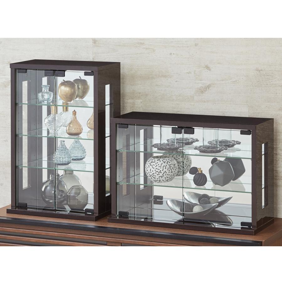 コレクションケース 縦型【ダークブラウン】ディスプレイ収納ガラス