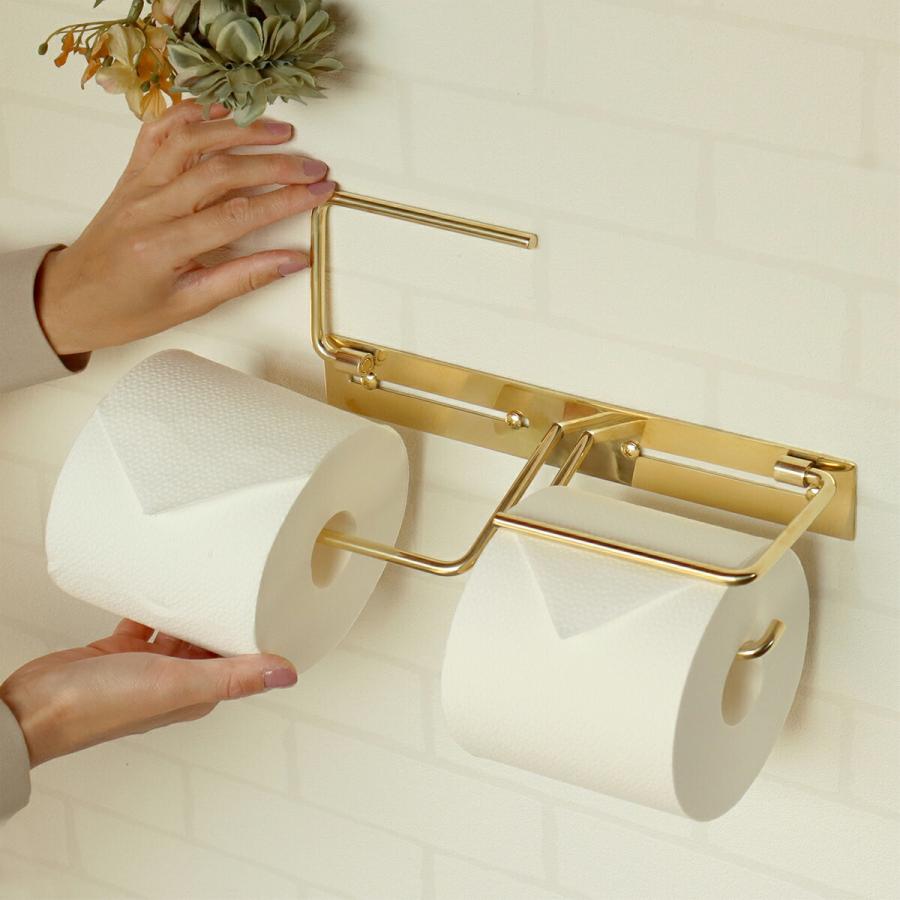 真鍮 トイレットペーパーホルダー ダブルタイプ トイレ ペーパー