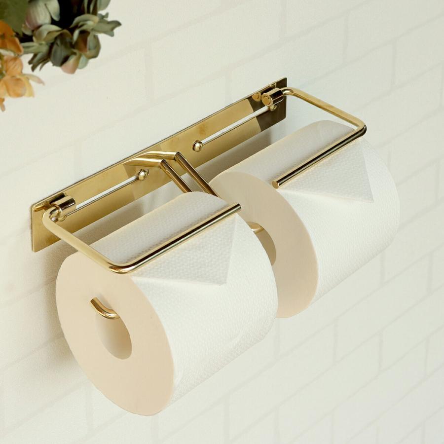 アンティーク　真鍮　トイレットペーパーホルダー 真鍮 トイレットペーパーホルダー ダブルタイプ トイレ ペーパー