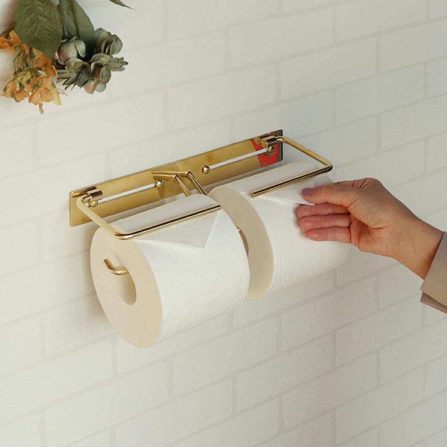 真鍮 トイレットペーパーホルダー ダブルタイプ トイレ ペーパー