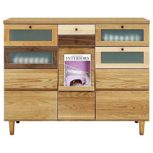 リビングチェスト 幅120 木製 国産 大川家具 マガジンラック