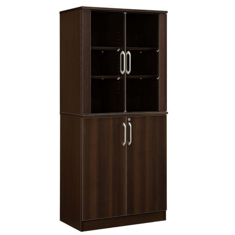 大川家具☆国産役員用両開き書庫（W805×D400×H1820）☆ 両開き書庫 役員用 W800 D470 H1820 国産 書棚 キャビネット 収納