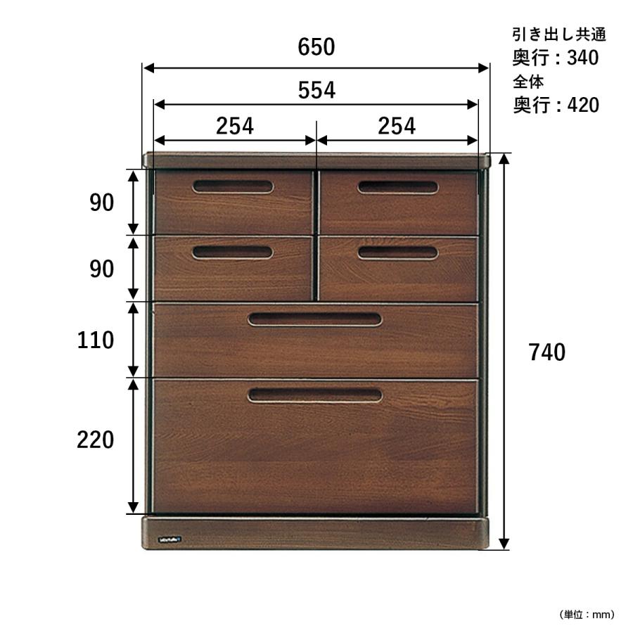 チェスト タンス 箪笥 幅65 4段 大川家具 国産 完成品 ケバンス材
