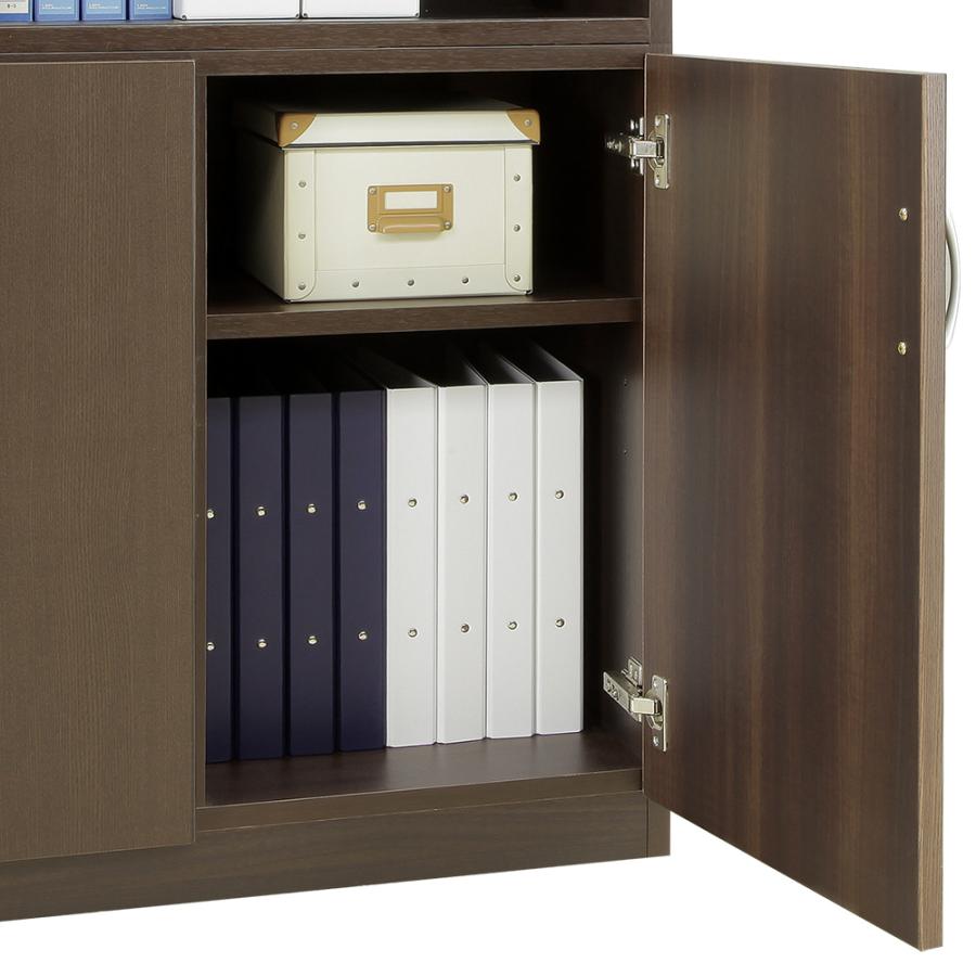 国産役員用書庫 スライド扉 オフィス収納 キャビネット 幅1200 奥行400 高さ1820 木製家具 日本製 大川家具 ダークブラウン 社長室 書斎の画像