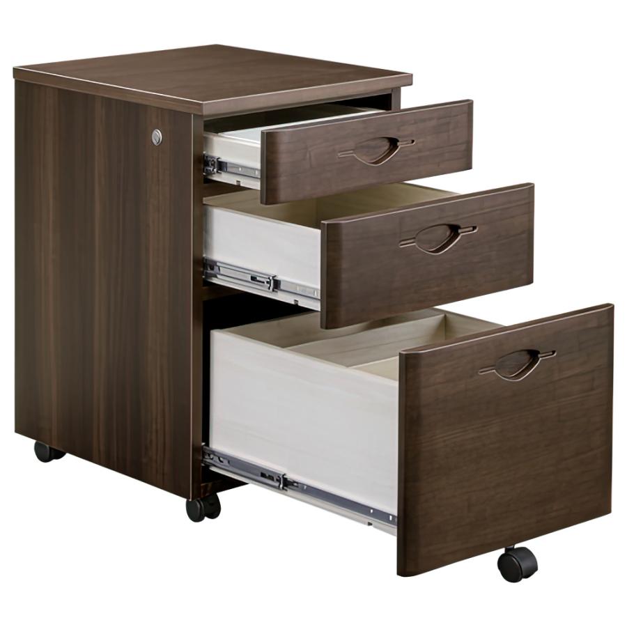 【美品】大川家具　3段引き出し収納 国産役員用3段ワゴン 幅42.5 大川家具 日本製 ワゴン インサイド
