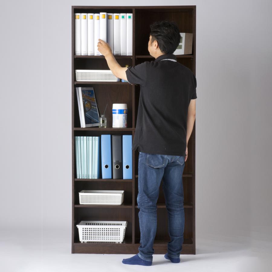 本棚 シェルフ 書棚 収納棚 幅90cm 奥行29.5cm 高さ180cm 可動棚 転倒