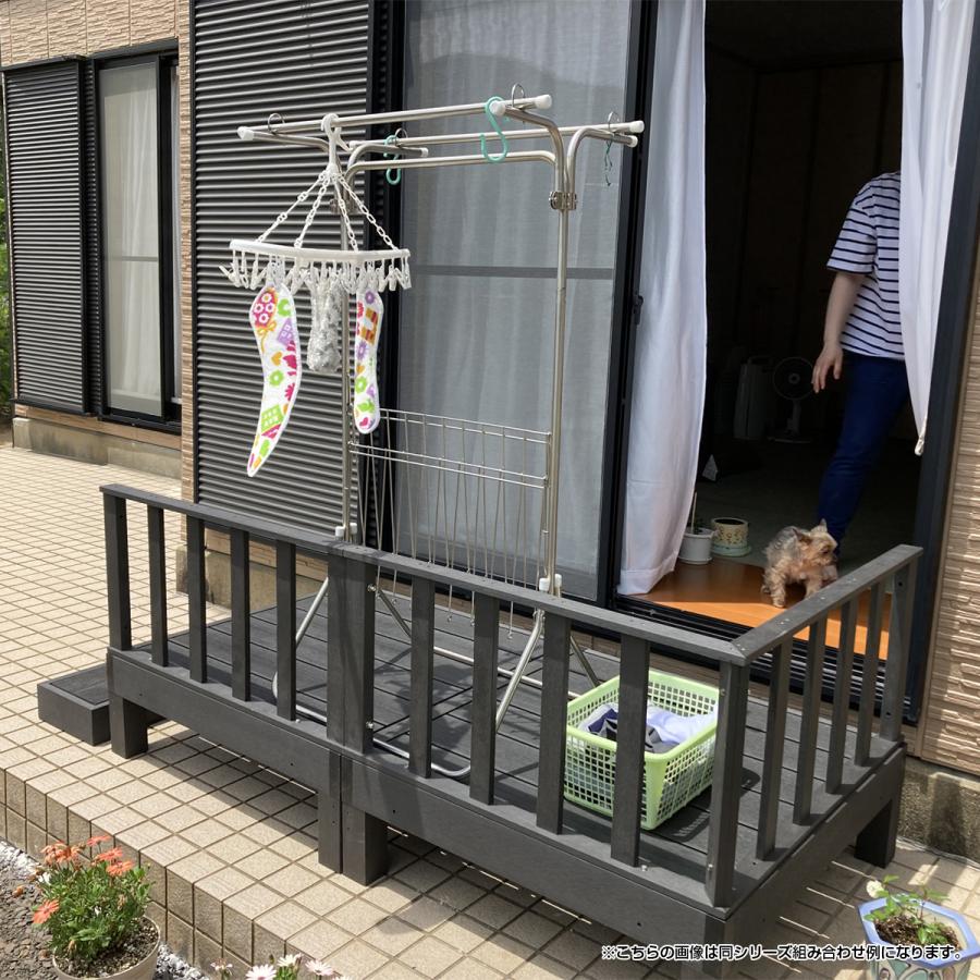 踏台 ウッドデッキステップ 人工木樹脂製 完成品 防錆 防腐 防虫 耐水