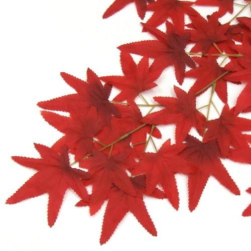 赤いもみじの造花　10本セット 造花 もみじ中枝 赤 10本セット : 日本の四季・行事の店 木瓜屋 もく