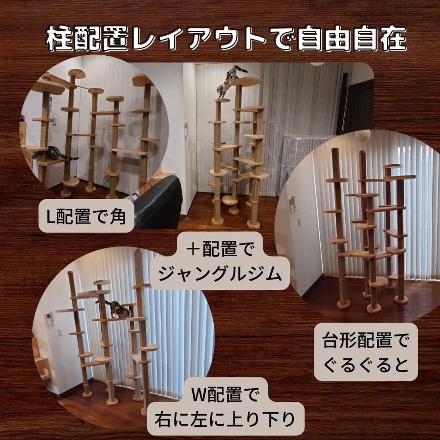 キャットタワー 梯子 爪とぎ 木製 ストレス解消 組み立て簡単