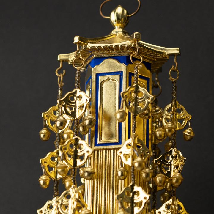 長期在庫品】仏具 幢幡瓔珞 純金箔 7寸 一対 （仏壇用 7寸 7.0