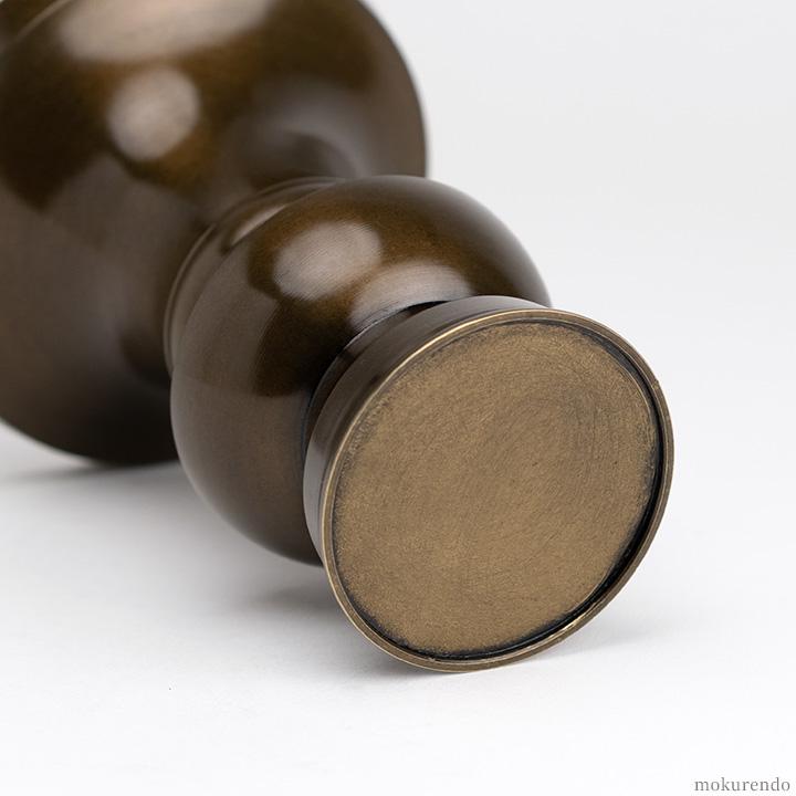 仏具 花立 鍋丁色 5.0寸 真鍮製 受け皿付（生花・常花用 仏壇用 伝統型