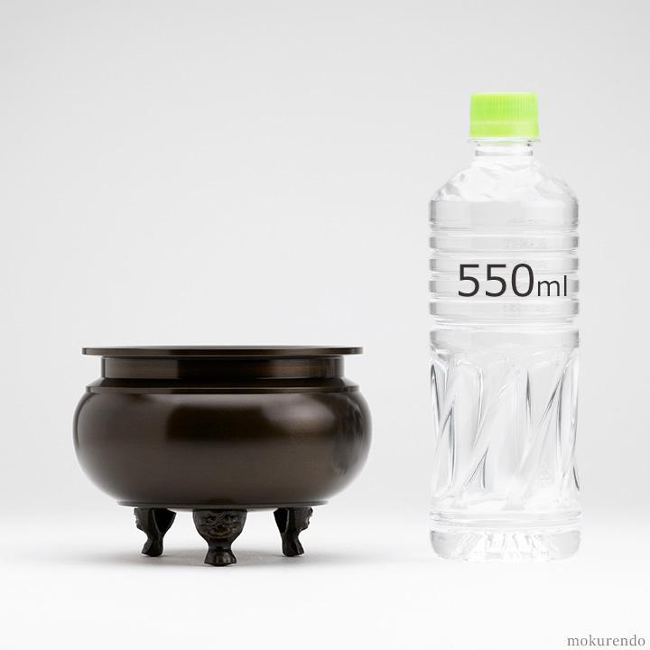 仏具 線香立て 鍋丁色 4.5寸 真鍮製 灰付 (香炉 机上香炉 前 仏具 線香立て 鍋丁色 4.5寸 真鍮製 灰付 (香炉 机上香炉 前