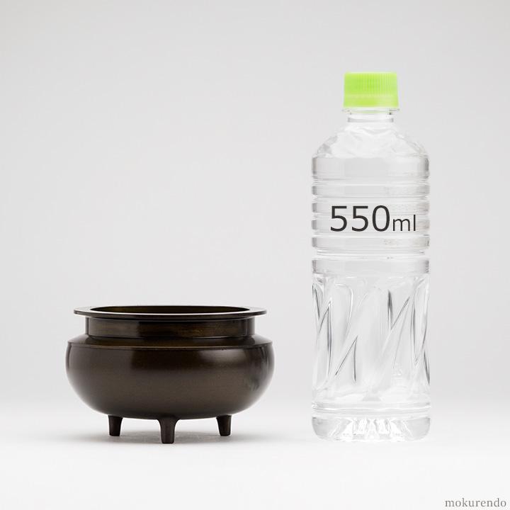 仏具 線香立て 鍋丁色 4.0寸 真鍮製 灰付 （香炉 机上香炉 前