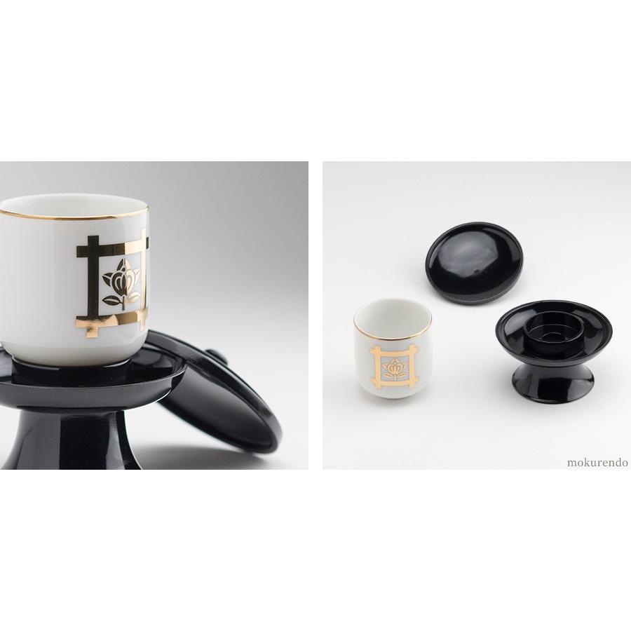仏具 茶湯器(大) PC茶台・湯呑セット 井桁橘(日蓮宗紋) : 仏具 仏具 茶湯器(大) PC茶台・湯呑セット 井桁橘(日蓮宗紋) : 仏具