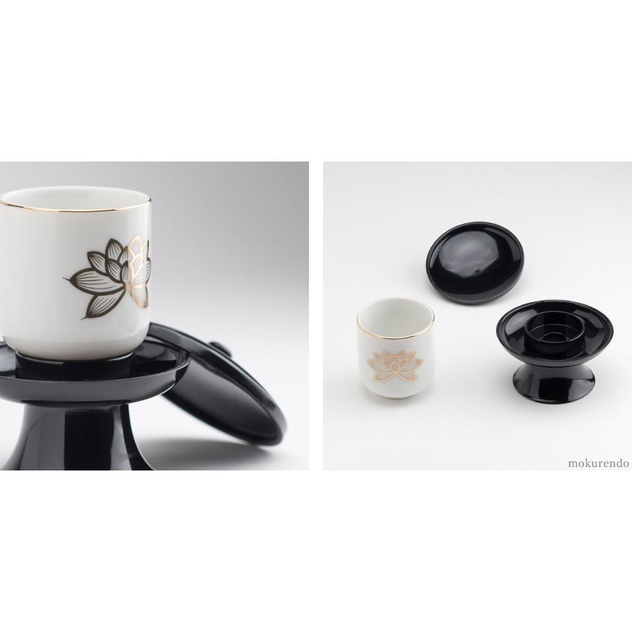 仏具 茶湯器(大) PC茶台・湯呑セット 上金蓮 : 仏具の木蓮堂
