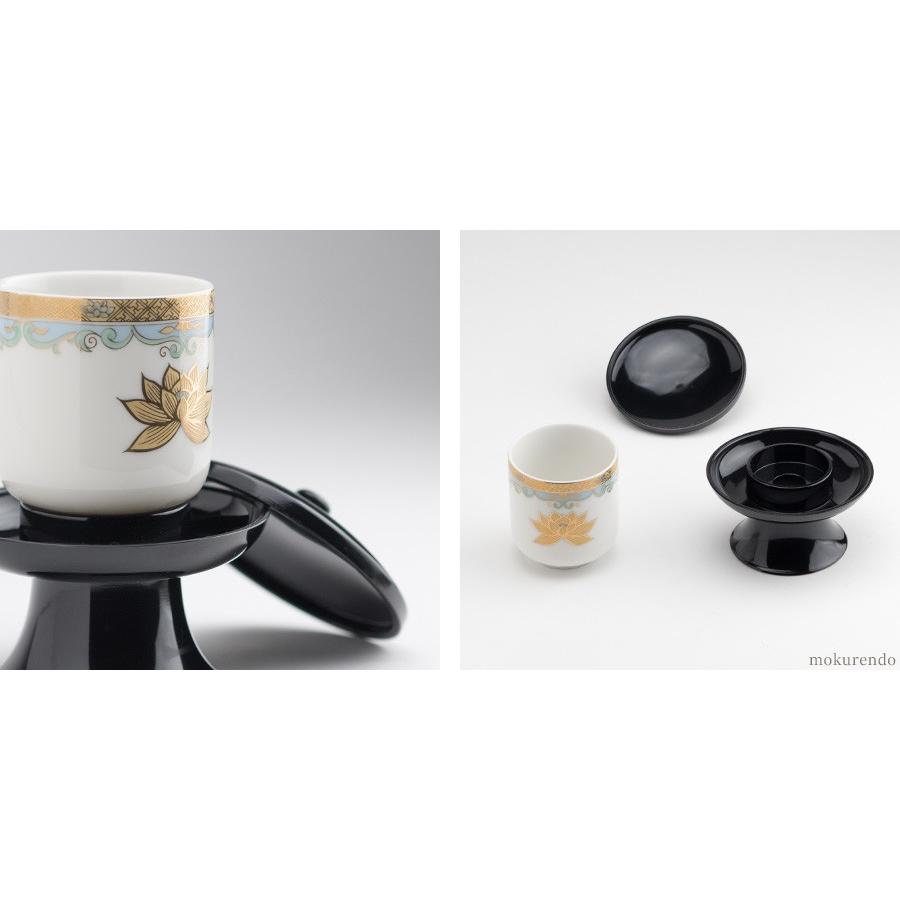 仏具 茶湯器(大) PC茶台・湯呑セット 金彩蓮 : 仏具の木蓮堂 - 通販